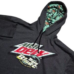 Mountain Dew Baja Blast Hoodie Mens XL Gray Taco Bell Graphic Shirt Soda